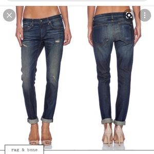 Rag & Bone Dre boyfriend jeans. Lightly distressed.